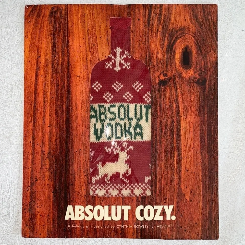 Absolut Vodka Knit Cozy by Cynthia Rowley, Limited Edition, Vintage